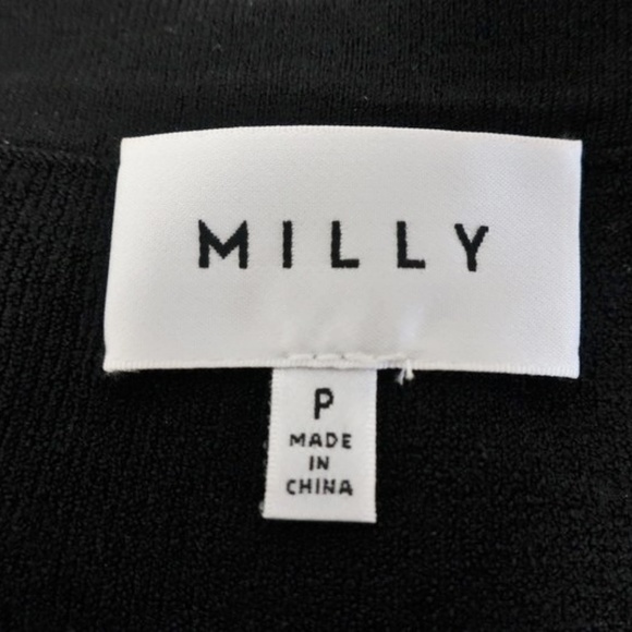 Milly Ruched Midi Dress Black Stretch Knit - Picture 6 of 7